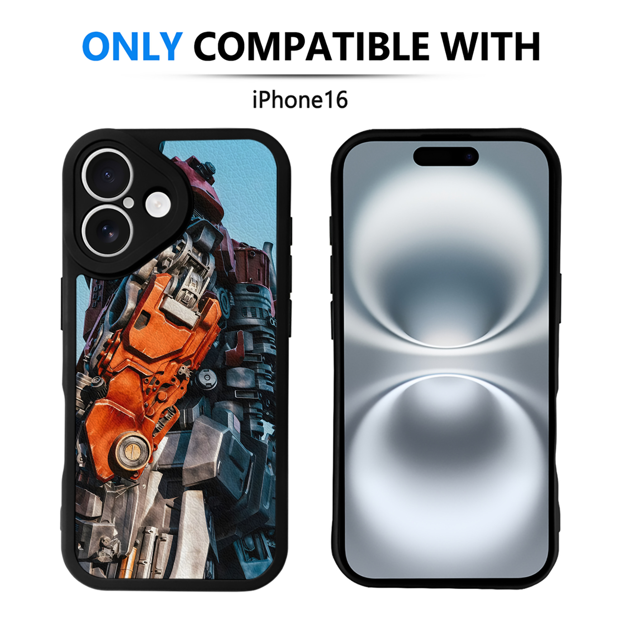 （画像用） Transformers トランスフォーマー 【iPhone 16シリーズ対応】シリコンスマホケース（レザー調） 材質：シリコン